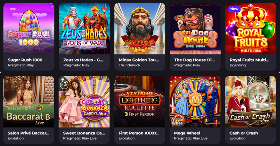 Игры казино Unlim casino